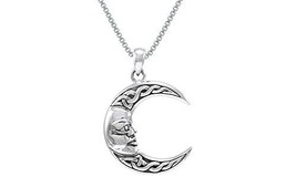 Jewelry Trends Celtic Crescent Moon Sterling Silver Pendant Necklace 18&quot; - £39.16 GBP