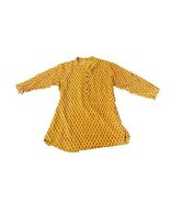 Vintage Shaheen XXL Floral Gold Mustard Tie Back Tunic Hippie Bohemian M... - $34.65