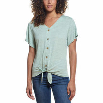 Weatherproof Vintage Womens Tie Front Top Size Small Color Granite Green - £17.37 GBP