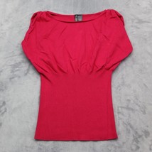 Bisou Bisou Shirt Womens XL Red Short Dolman Sleeve Round Neck Pullover Blouse - £20.55 GBP