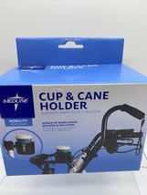 Medline Mobility Walker Cup &amp; Cane Holder Attach To Wheelchair Rollators Drink - £8.85 GBP
