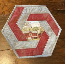 August Barn Scene Quilt Table Topper - £18.69 GBP