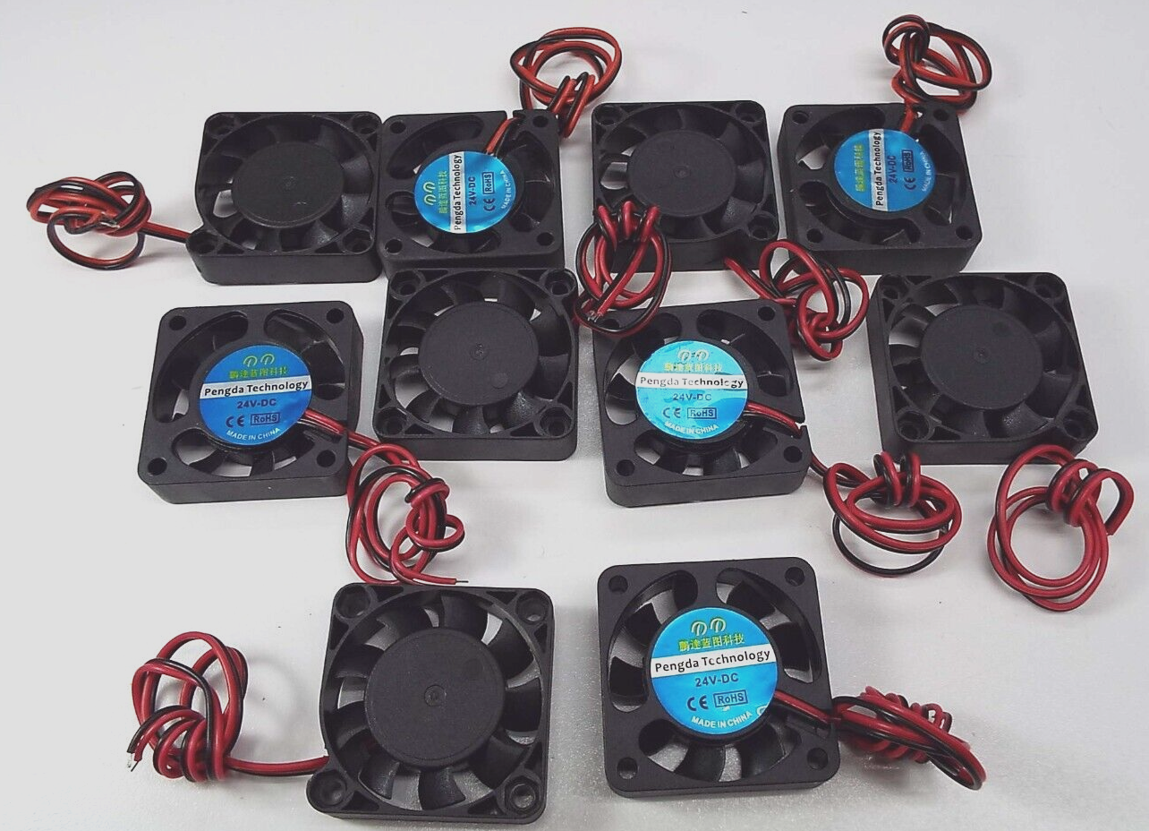 Primary image for x10 24V DC BOX COOLING FAN 40X40X1OMM QUIET BRUSHLESS 280mm FLYING LEADS 3D USA