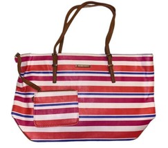 Vegan Leather Nine West Tote Bag Beach Stripes With Wallet - $20.99