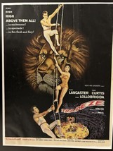 Vintage Poster TRAPEZE Burt Lancaster Tony Curtis Gina Lollobrigida 1956 - £94.71 GBP