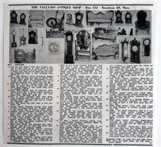1961 Tally Ho Antiques Shop Advertisement Brockton Massachusetts DWV10 - $27.43 CAD