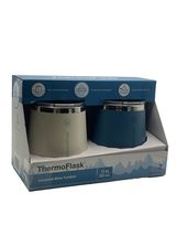 ThermoFlask Wine Tumbler, 12 oz, Set of 2 (Cream/Blue) - $32.99