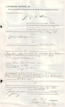Hand Signed Sheriff Samuel VanBuskirk PA Senator Theodore Hill Lycoming ... - $49.12