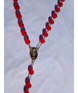 Crimson Grace – Red Glass Rosary w/ Gold CrucifixA 63 - $29.69