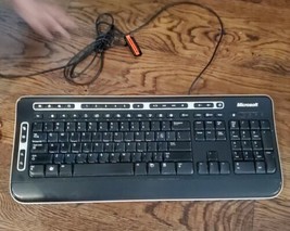 Microsoft Digital Media Keyboard 3000 USB Wired Mod 1343 Black and Silver Color - £17.07 GBP