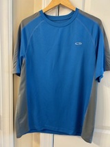 Men&#39;s T-Shirt Tee Under Armour Blue &amp; Gray Short Sleeves Size Large Acti... - £14.32 GBP