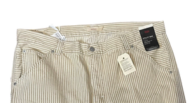 Levi&#39;s Women&#39;s Pants Utility Dad Loose Fit Straight Striped Beige 40 (Tag 34) - £38.99 GBP