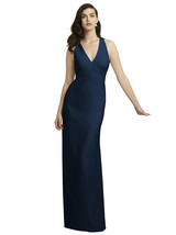 Dessy 2938....Full length, Open Back, V-Neck dress...Midnight....Size 6.... - £63.70 GBP