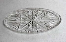 Vintage Star Etched Clear Glass Butter Relish Dish 8-1/4” X 4-1/2” Mint - £7.99 GBP