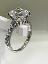 3.00Ct White Cushion Cut Moissanite Engagement Ring 14k White Gold Size 8.5 - £204.69 GBP