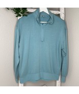 Three Dots Quarter Zip Sweater Sweatshirt * Teal * Small - £12.98 GBP