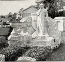 Cemetery Memorial Grave Tombstone Architecture 1899 Victorian Art Design... - $24.99