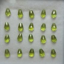 Natural Peridot Drop Briolette Cut 6X4mm Parrot Green Color FL Clarity L... - £4.86 GBP