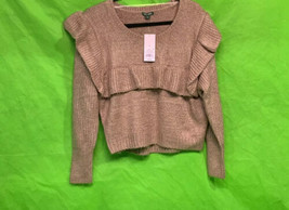 Women’s s Crewneck Ruffle Pullover Sweater - Wild Fable Mauve L - £15.97 GBP