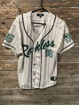 Young &amp; Reckless Y&amp;R White Pinstripe Baseball Jersey Size Large Mens But... - $33.56