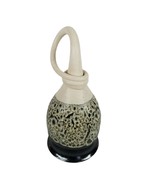 Vintage Stoneware Art Pottery Sculpture Bell Shaped Curled Handle Mottle... - £19.61 GBP