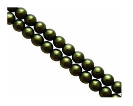 50 Exquisite Cypress Green Cultura Preciosa Czech Pearls 6mm Crystal Pearl Beads - $4.99