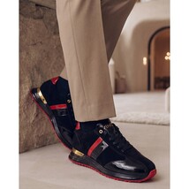 The Inferno Black & Red Leather Men Sneaker image 14