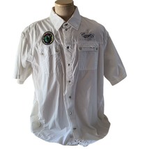 Coogi Australia White Button Front Shirt 3XL XXXL Short Sleeves Pockets - $24.49