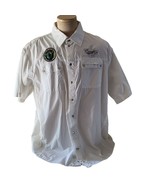 Coogi Australia White Button Front Shirt 3XL XXXL Short Sleeves Pockets - £19.26 GBP