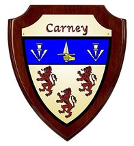 Carney Irish Coat of Arms Shield Plaque - Rosewood Finish - £34.81 GBP