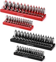 Airtoon 1/4-Inch &amp; 3/8-Inch Drive Socket Organizer Trays, 4-Piece, Black &amp; Red - $35.99