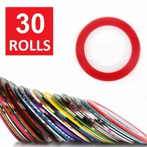 30Pcs Mixed Colors Rolls Striping Tape Line DIY Nail Art Tips Decoration... - $13.29