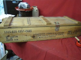 Vintage Wooden Military Artillery Crate Box Mortar M30 Ammunition  U.S.A - £61.94 GBP