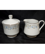 Vintage NORLEANS Creamer And Sugar Bowl BLUE BELL Pattern - 3 Piece Set ... - £11.77 GBP