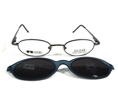 Guess Eyeglasses Frames GU461&amp;CL BL/GUN Blue Round Full Rim 47-19-135 - £44.67 GBP