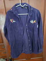 Disney Mickey Unlimited Corduroy Blue Shirt Women’s  Size Small Vintage  - $13.11