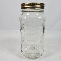 Vintage Atlas Mason Jar w/ Lid 6.5 Inch - £12.64 GBP