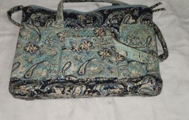 Quilted Look Paisley Handbag Tote Purse Multi Color Blues - £11.98 GBP