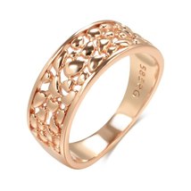 New 585 Rose Gold Ethnic Bride Ring Vintage Wedding Jewelry Trend Daily Unique G - £7.23 GBP