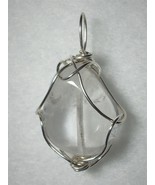 Clear Quartz Bead Pendant Wire Wrapped .925 Sterling Silver by Jemel - £32.24 GBP