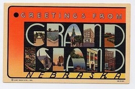 Grand Island Nebraska Large Letter Postcard - $11.88