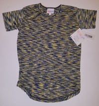 NWT LuLaRoe Gracie Tee Shirt Girls 4 Yellow Blue Zebra Print - £10.05 GBP