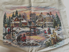 Dimensions A Treasured Time Counted Cross Stitch Christmas Winter Scene FINISHED - £106.04 GBP