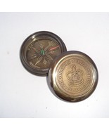 Antique Vintage Coronation Of Queen Elizabeth II  Brass Compass With Lea... - £19.50 GBP