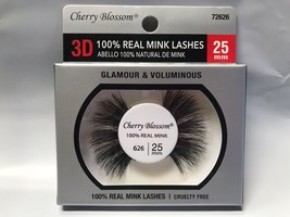 Cherry Blossom 3D 100% Real Mink Lashes #72626 Cruelty Free Light Reusable 25mm - £1.57 GBP