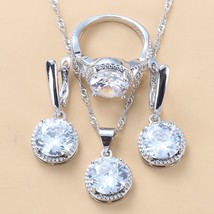 2022 New Trendy 925 Mark Jewelry Sets Green Cubic Zirconia Necklaces Pen... - £18.39 GBP