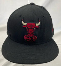 Chicago Bulls Windy City New Era 59Fifty Hat Cap Mens 8 1/8 Black Basketball NBA - £10.11 GBP