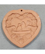 Cotton Press HEART &amp; LOVEBIRDS Cookie Press Mold Paper Casting 1992 Vintage - $10.38