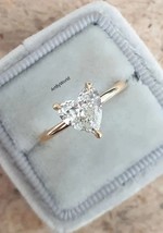 1 CT Heart Shape Moissanite Engagement Ring, 14K Solid Gold Ring, Wedding Ring - £79.62 GBP