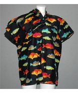 Rare 2-Pc Andrea Jovine Tropical Neon Fish Silk Blouse &amp; Pants Set Wm&#39;s ... - $91.62 CAD